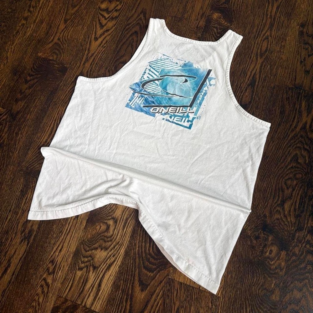2000s Y2K O'Neill White Surf Skater Double-Sides Graphic Tank Top XL